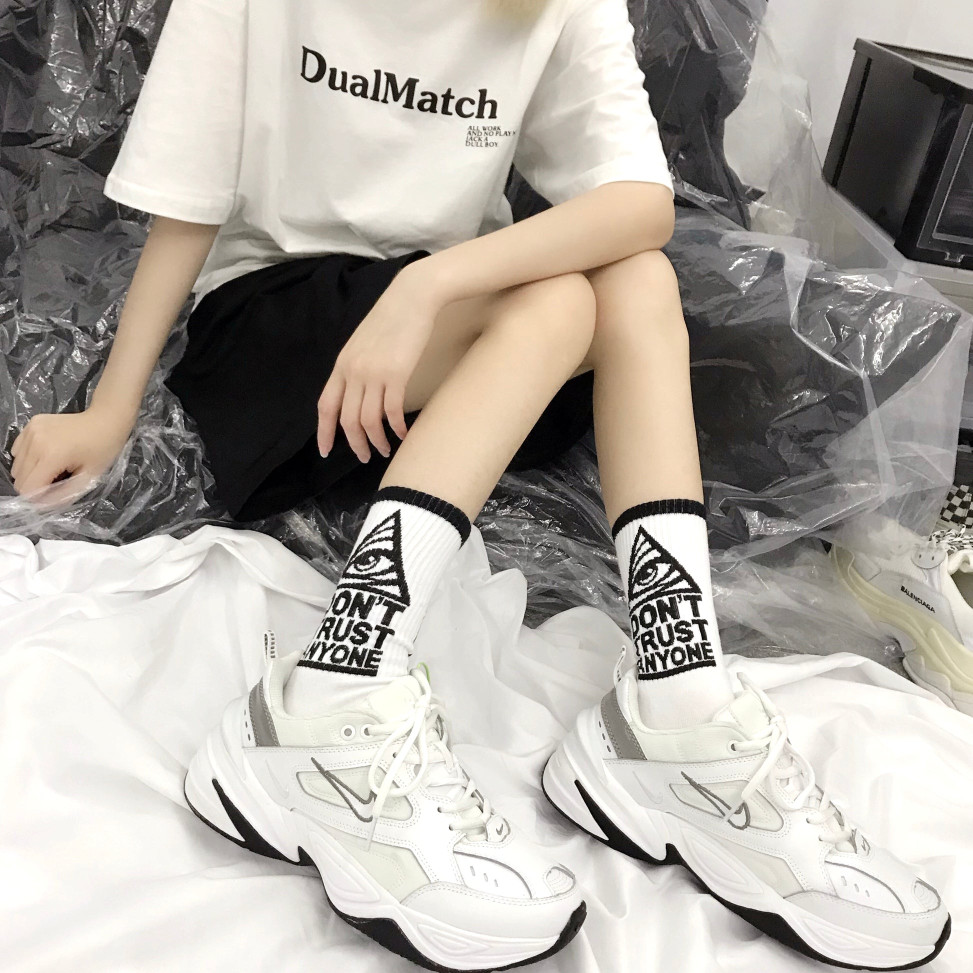 Don't Trust Anyone Quote Socks