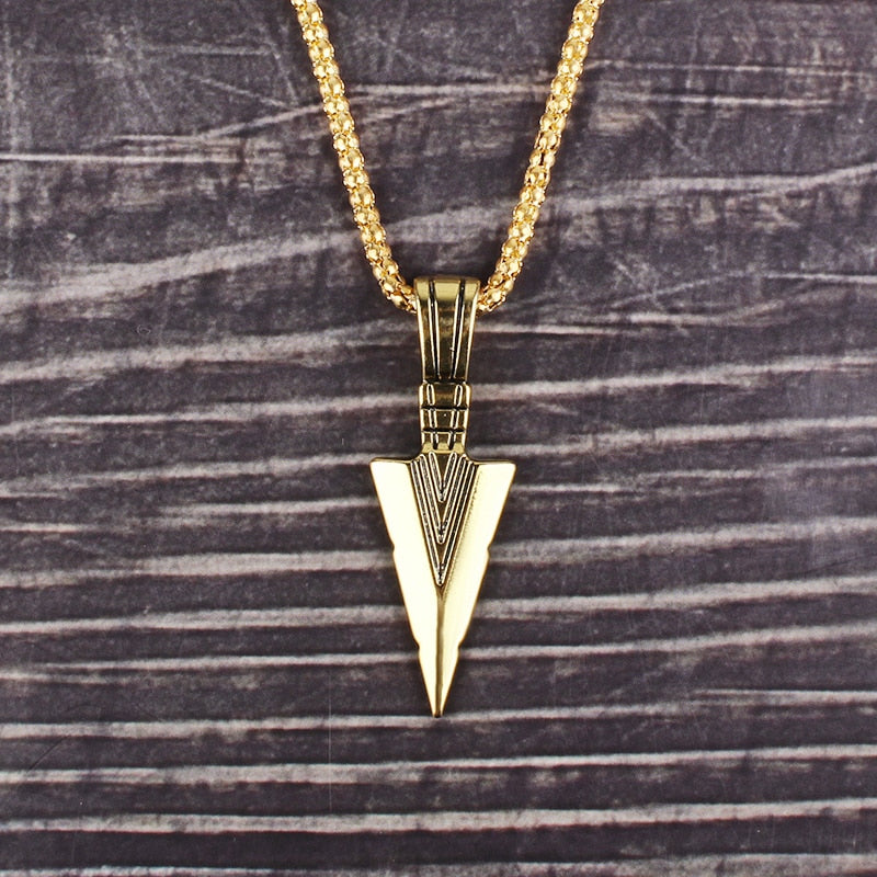 Arrow Head Pendant Long Chain Necklace