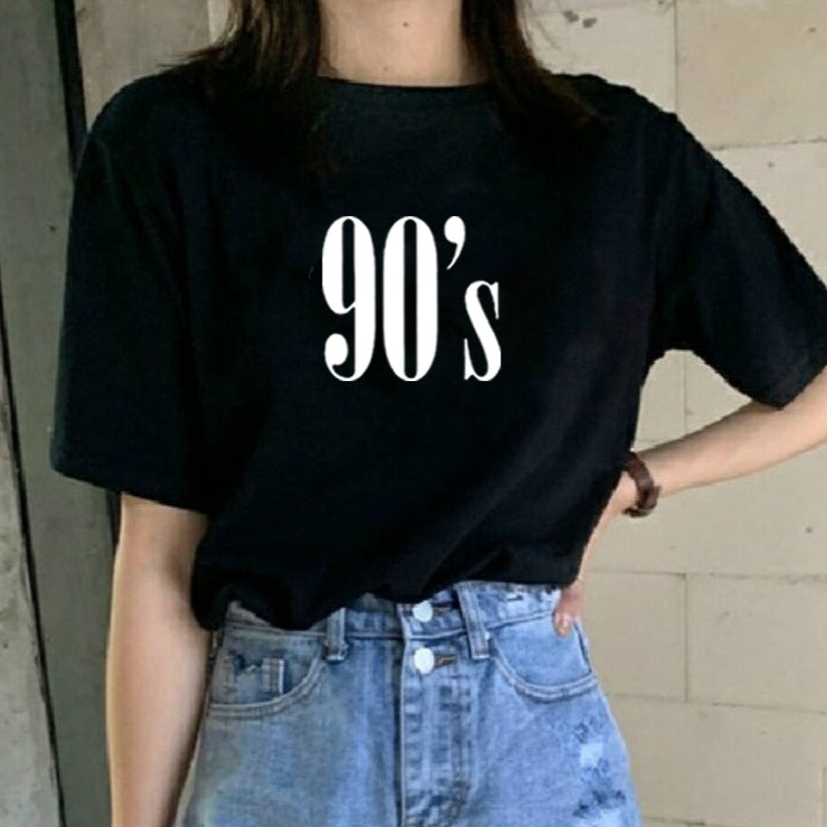 90's Letters Printed T-shirt