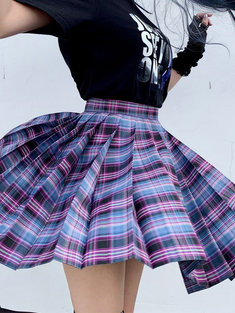 Purple Mini Denim Skirt