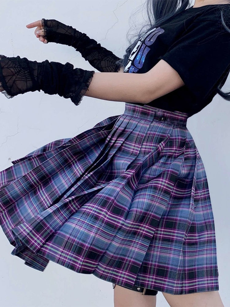 Purple Mini Denim Skirt