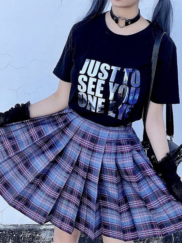 Purple Mini Denim Skirt