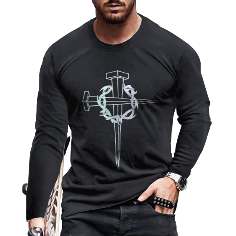 Long Sleeve Cotton Men T Shirt