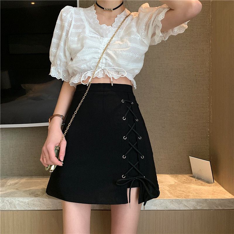 Lace Up Mini Skirt