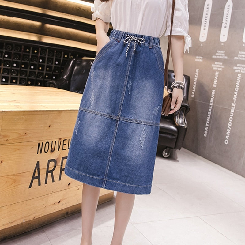 Vintage Korea Style Denim Skirt