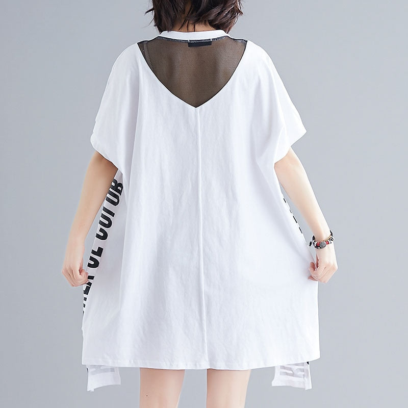 Letter Printed Bat T-shirt Dress