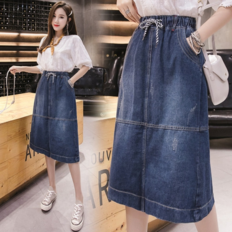 Vintage Korea Style Denim Skirt