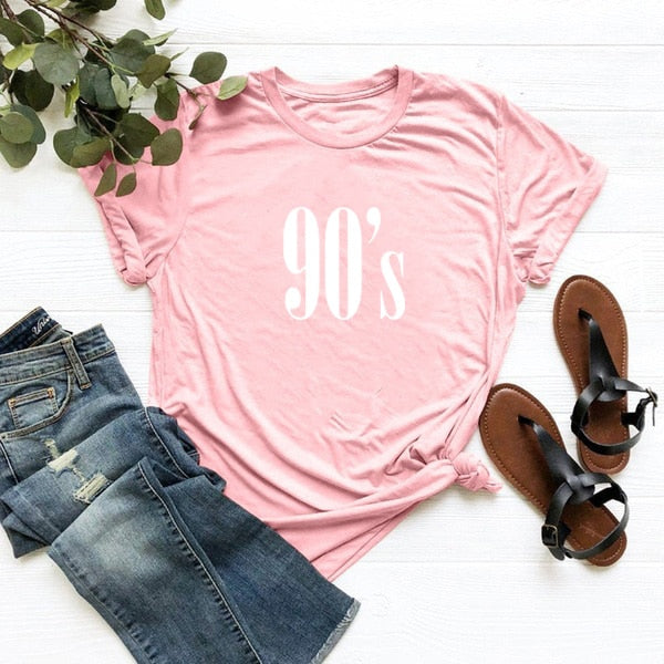 90's Letters Printed T-shirt