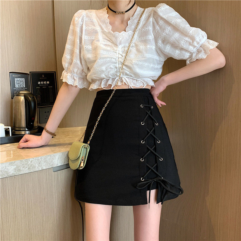 Lace Up Mini Skirt