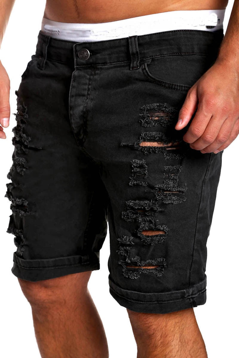 Ripped Denim Shorts