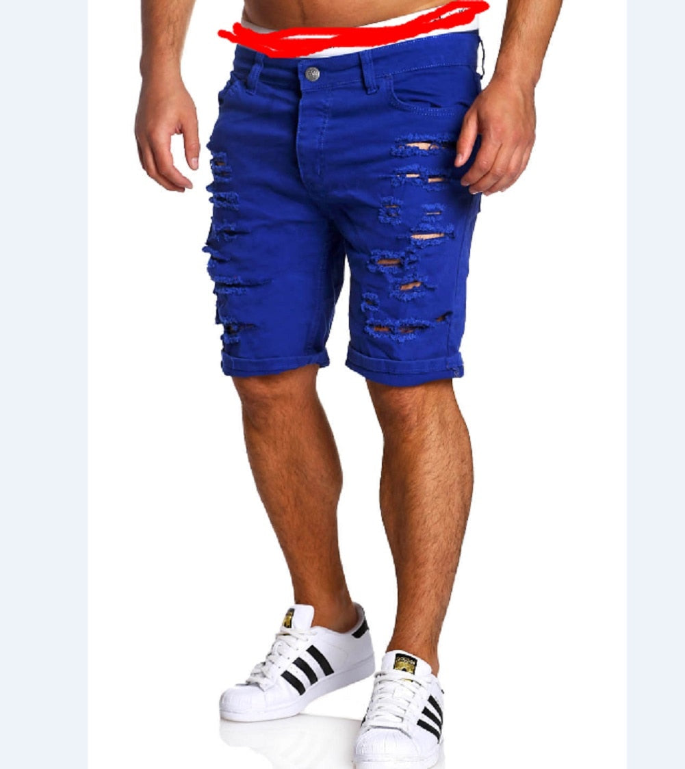 Ripped Denim Shorts