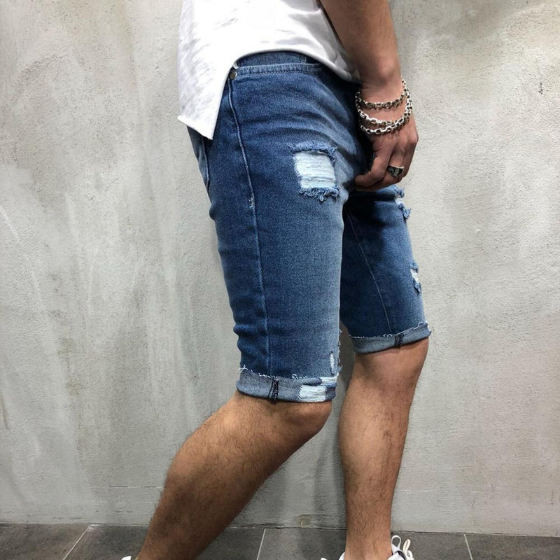 Breathable Ripped Denim Shorts