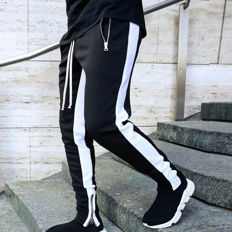 White Side Strap Jogger Pants