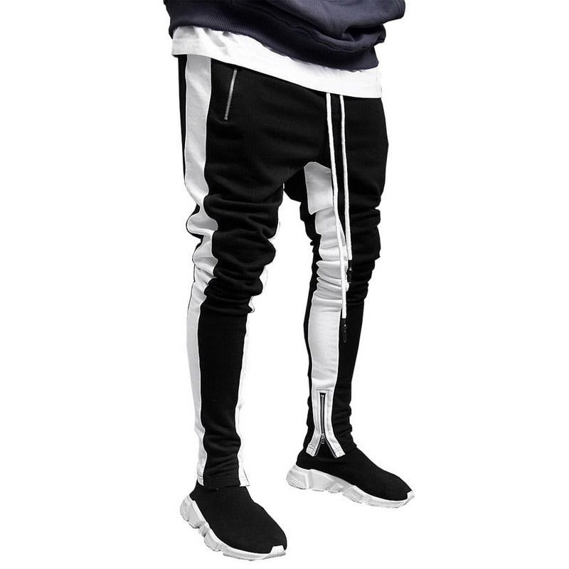 White Side Strap Jogger Pants