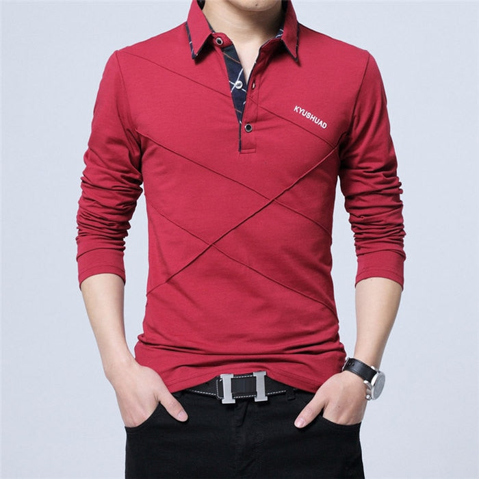 Plus Size Long Sleeve Polo Shirt