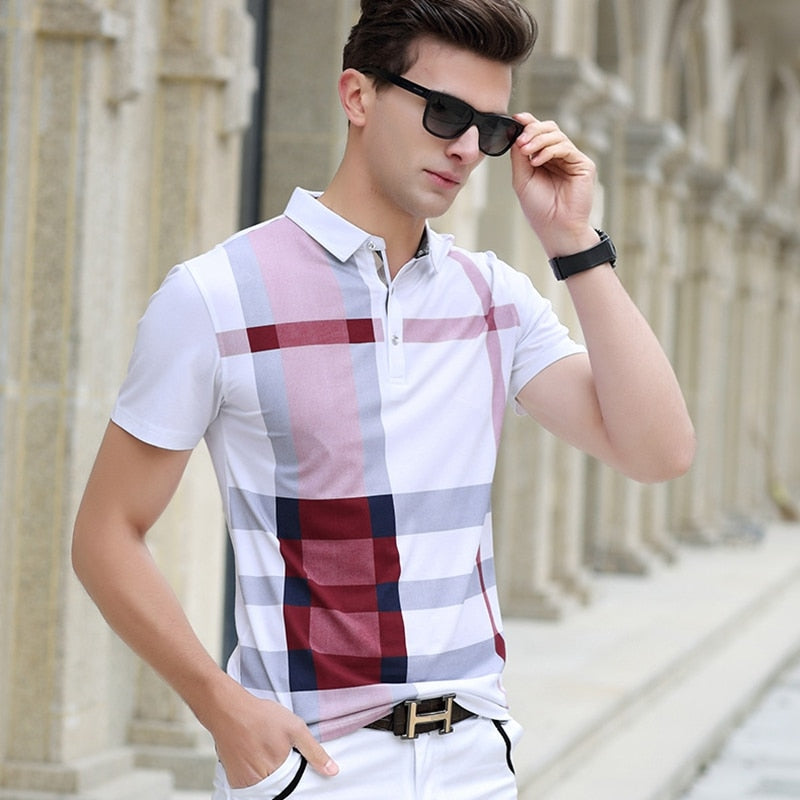 Stylish Plaid Polo