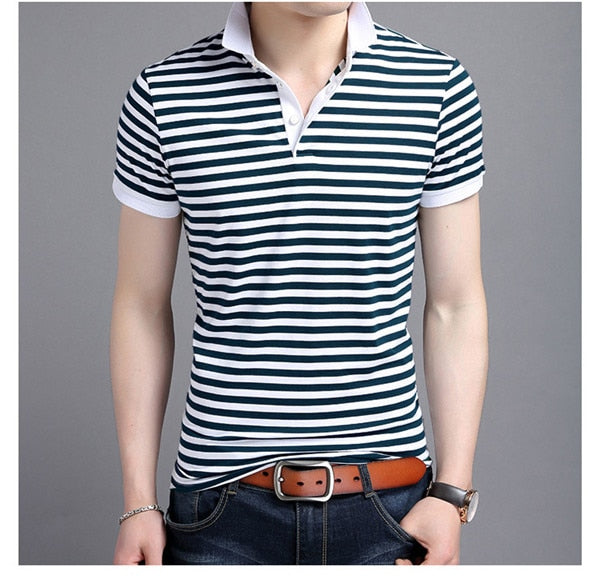 Funky Casual Striped Polo Shirt