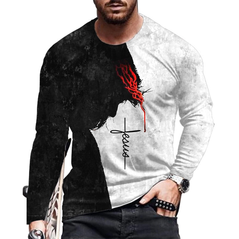 Long Sleeve Cotton Men T Shirt