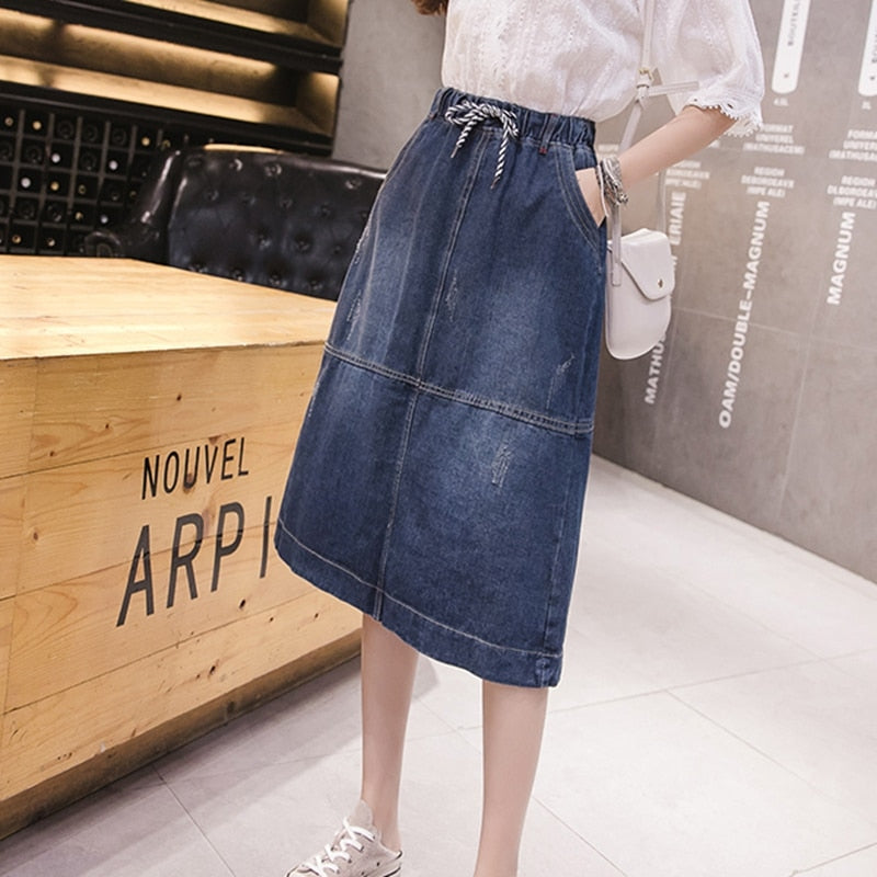 Vintage Korea Style Denim Skirt