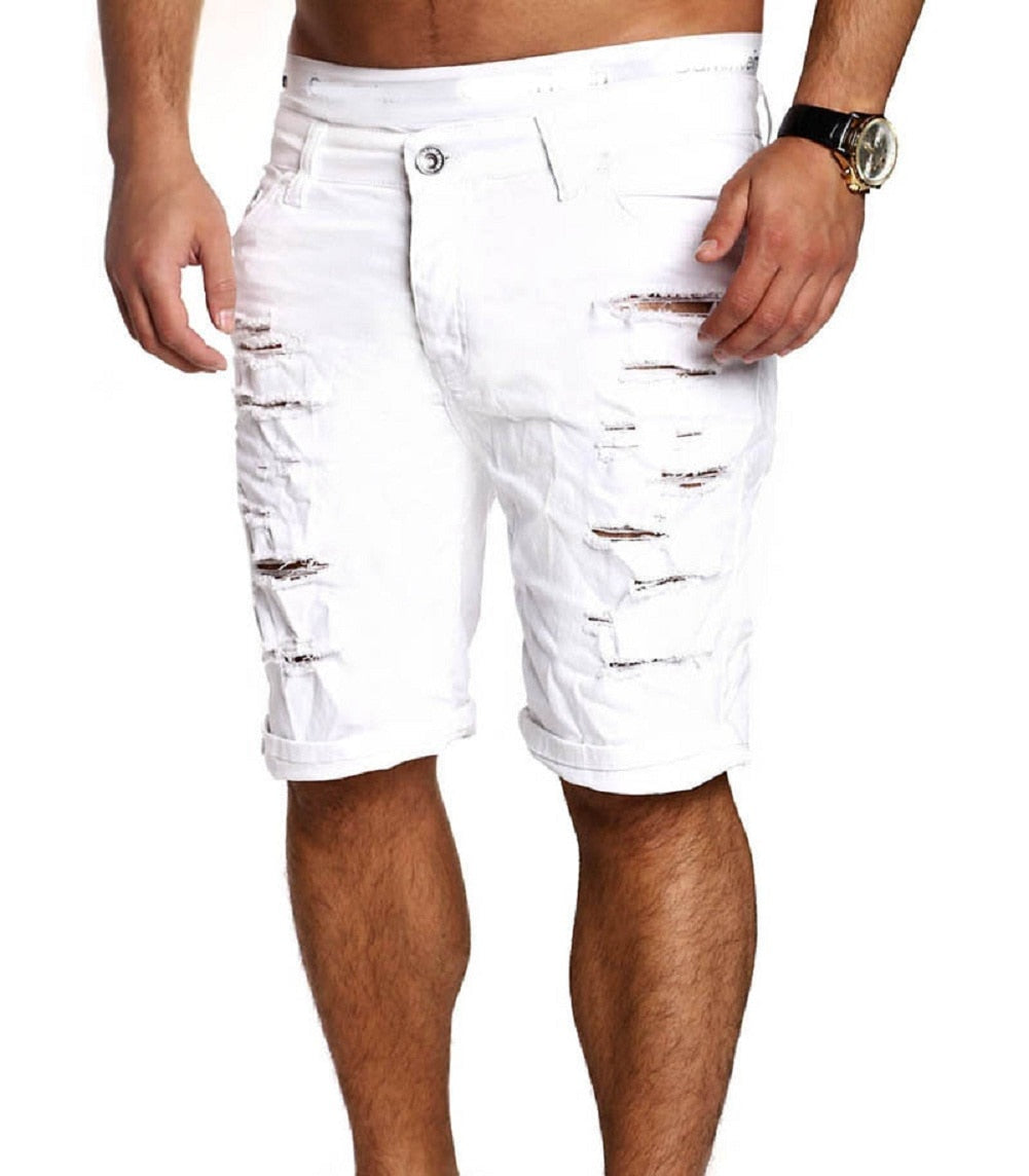 Ripped Denim Shorts