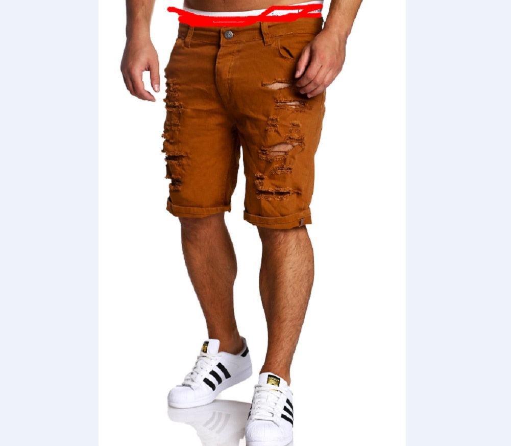 Ripped Denim Shorts