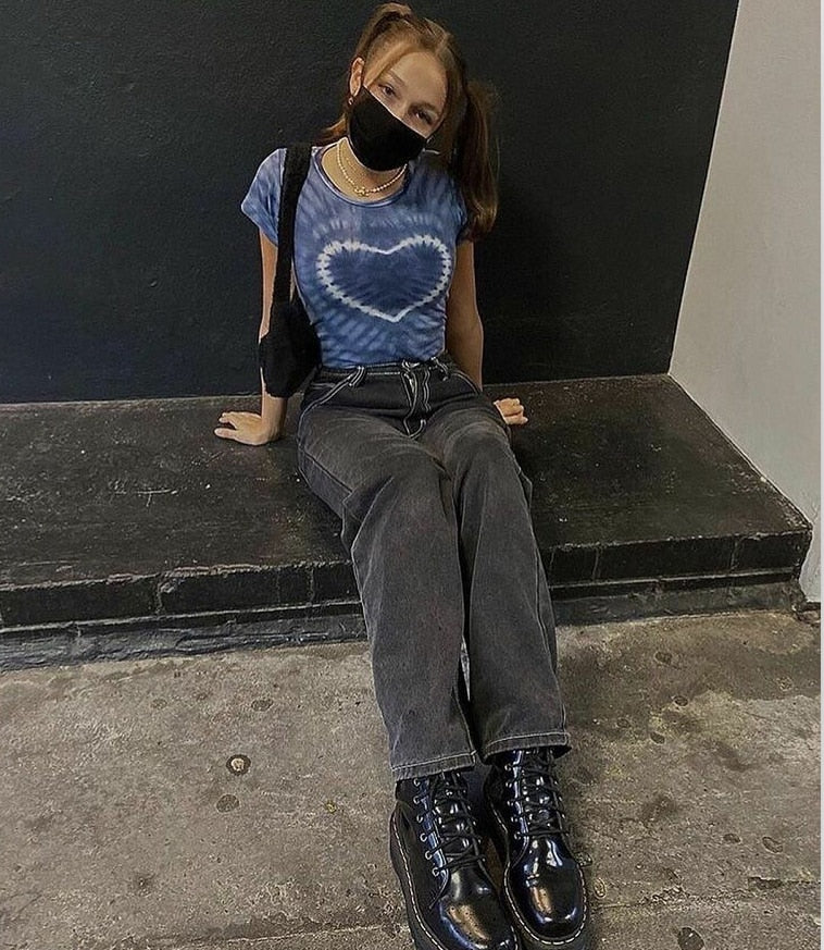 Harajuku Short Sleeve T-Shirt with Chains