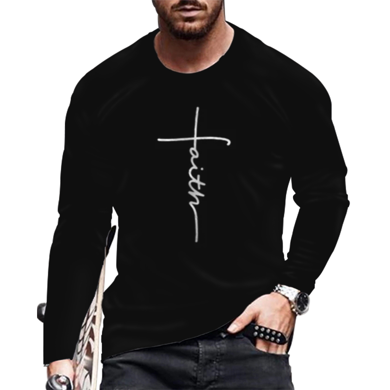 Long Sleeve Cotton Men T Shirt
