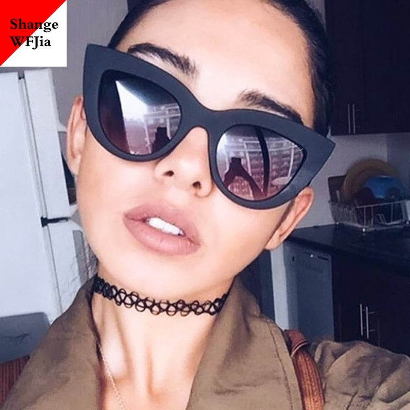 Retro Thick Frame Cat Eye Sunglasses