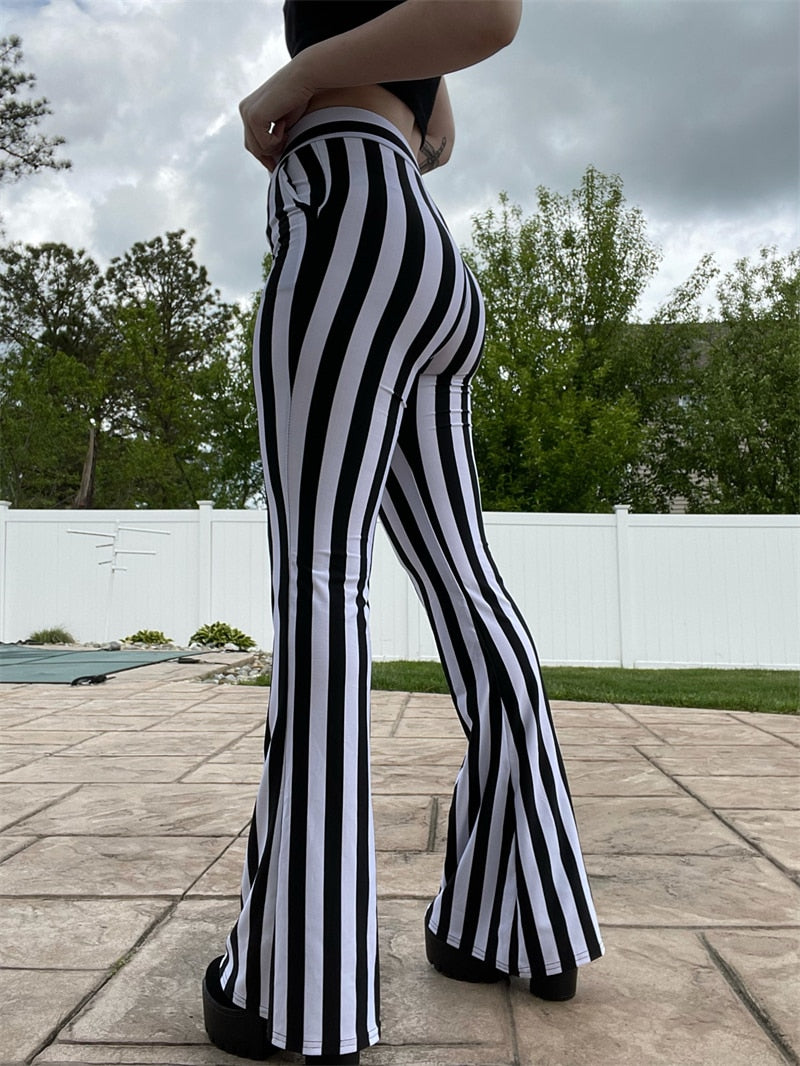 Elegant Black Vertical Striped Pants