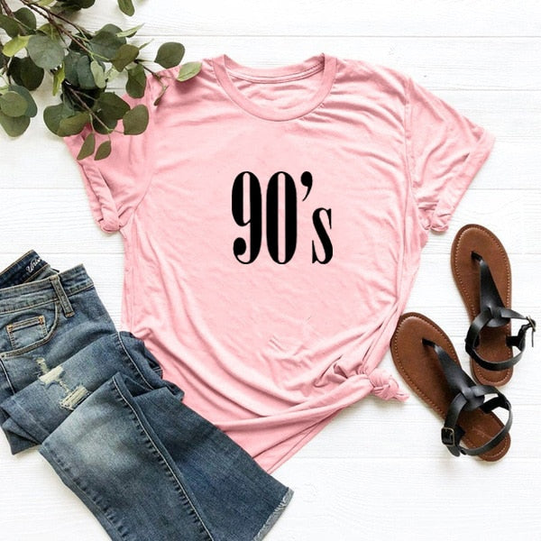 90's Letters Printed T-shirt