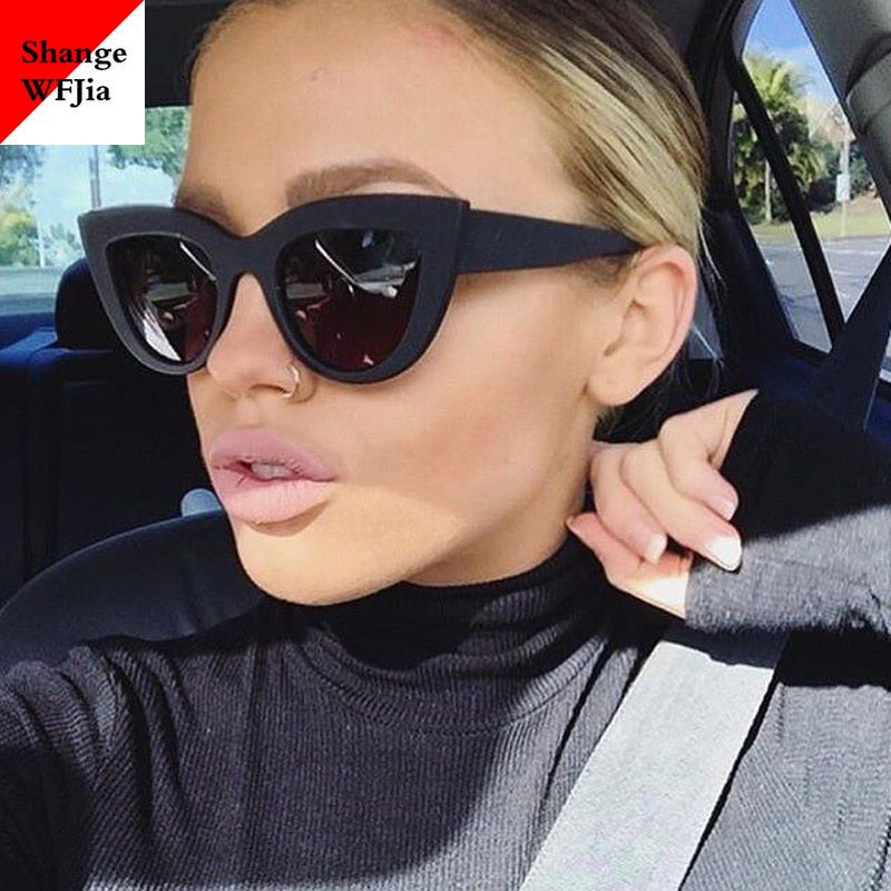 Retro Thick Frame Cat Eye Sunglasses