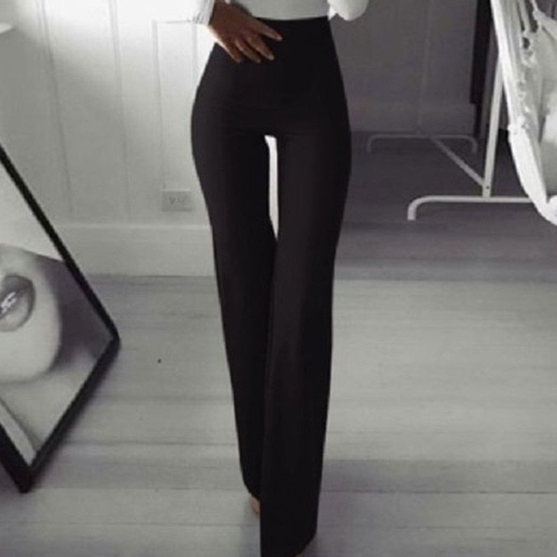 Elegant Black Vertical Striped Pants