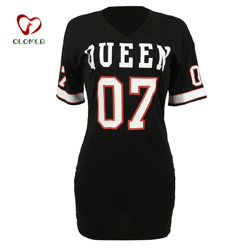 Loose V Neck T Shirt Dress