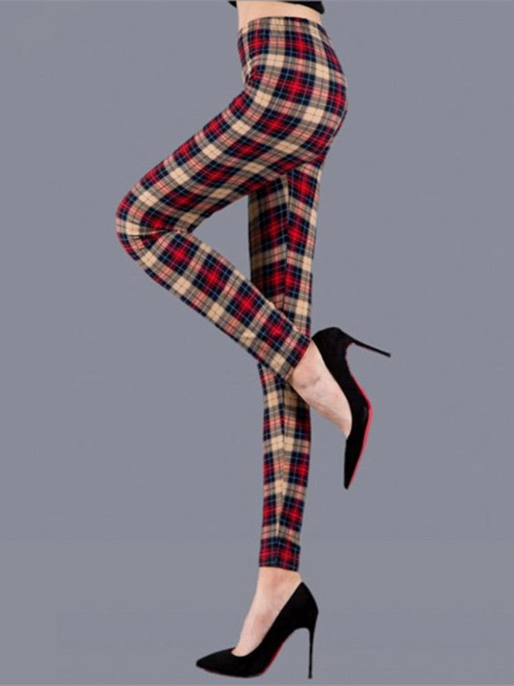 Casual Plaid Leggings