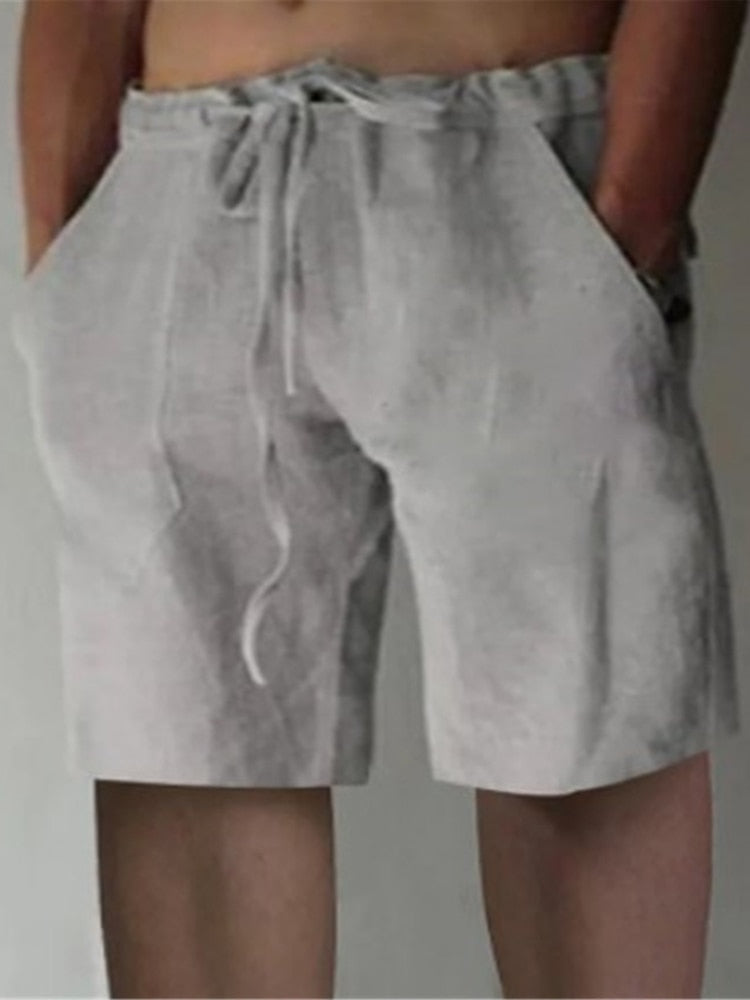 Vintage Pattern Print Cotton Linen Shorts