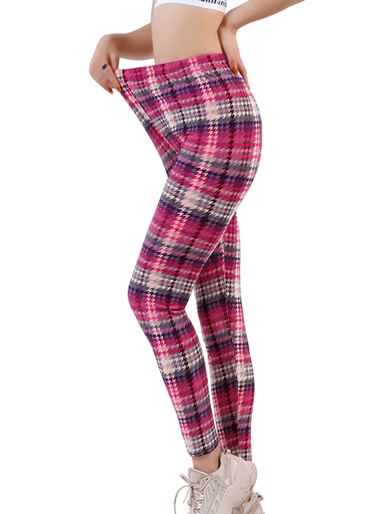 Casual Plaid Leggings