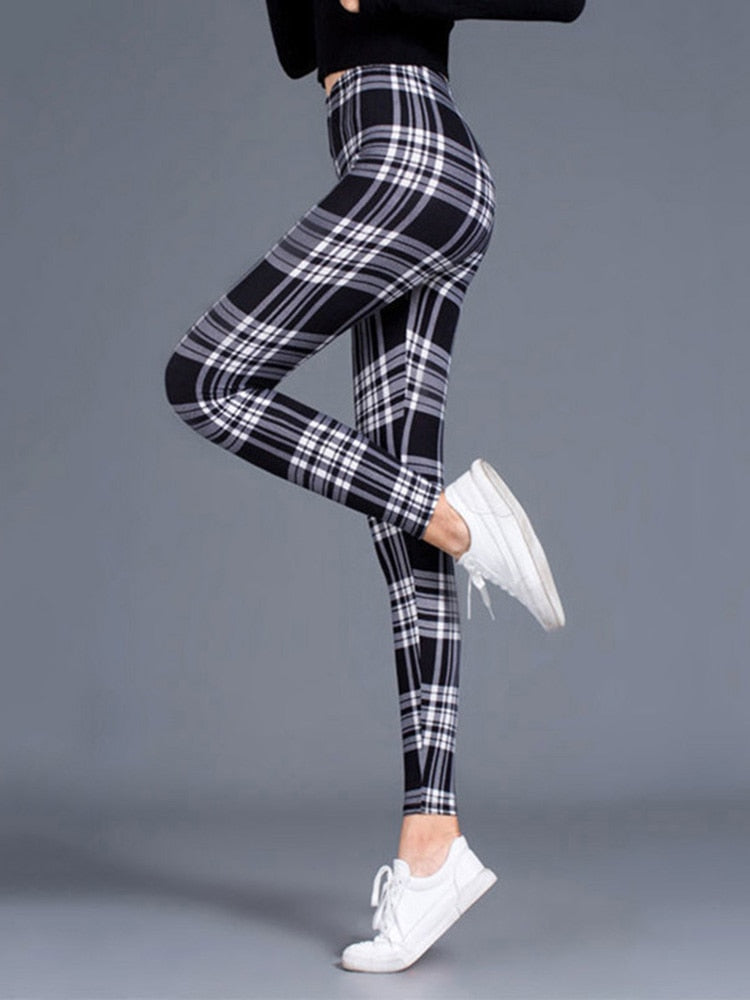 Casual Plaid Leggings