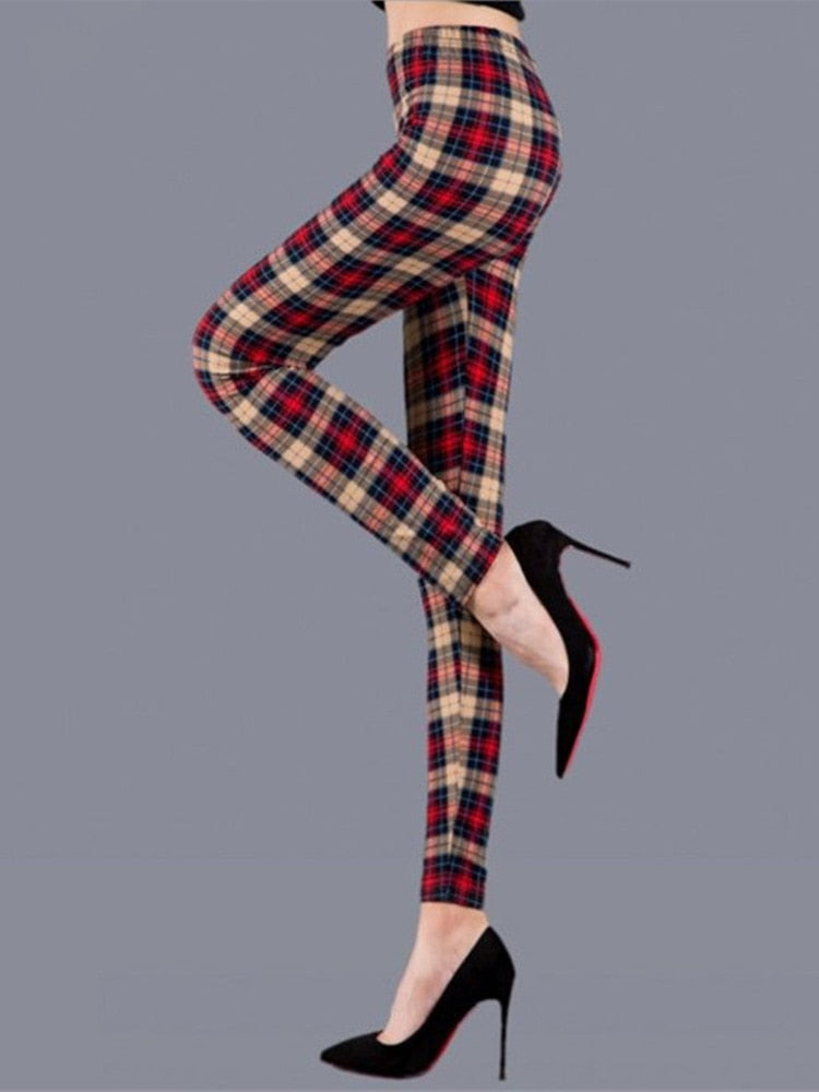 Casual Plaid Leggings