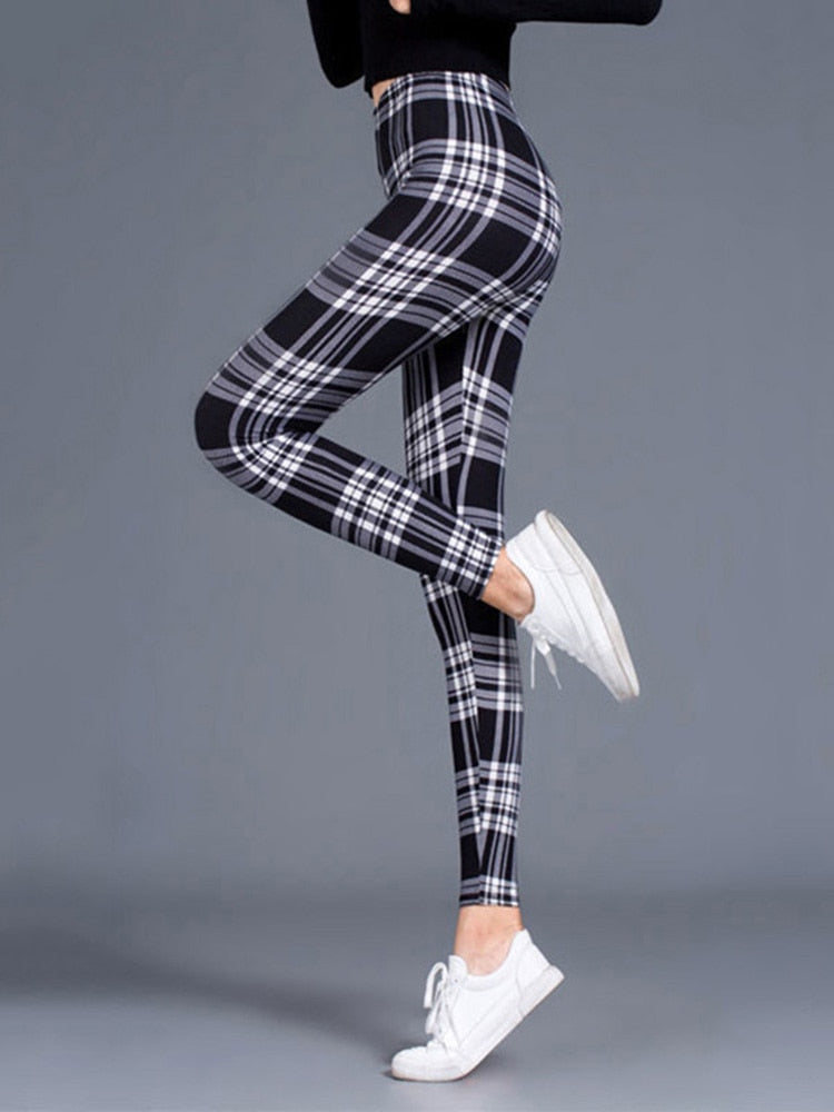 Casual Plaid Leggings