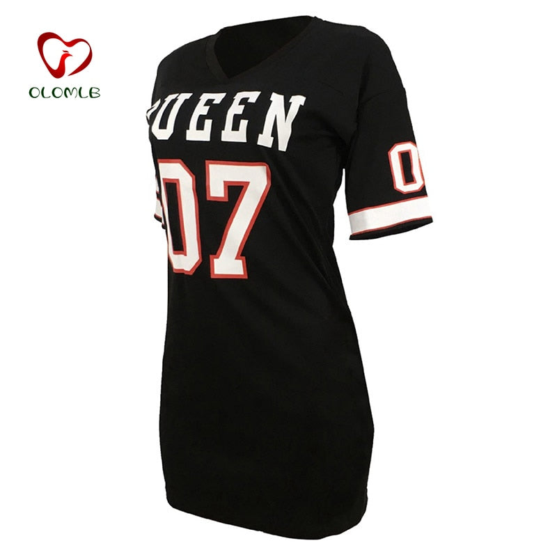 Loose V Neck T Shirt Dress