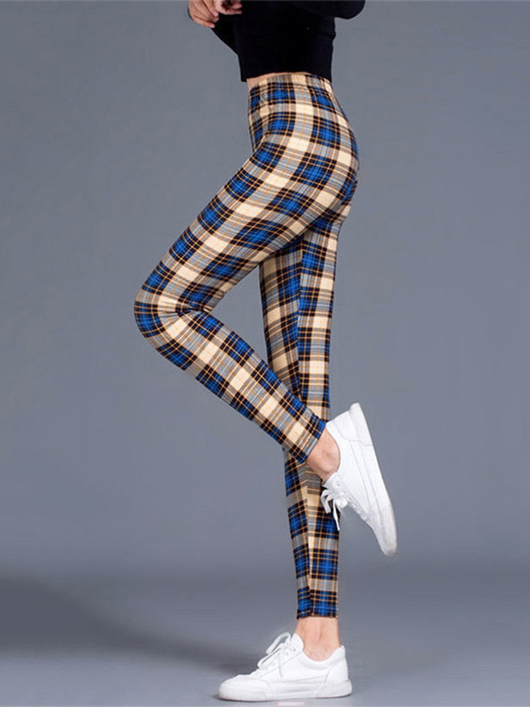 Casual Plaid Leggings