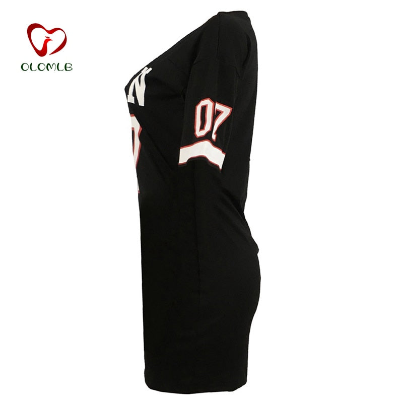 Loose V Neck T Shirt Dress