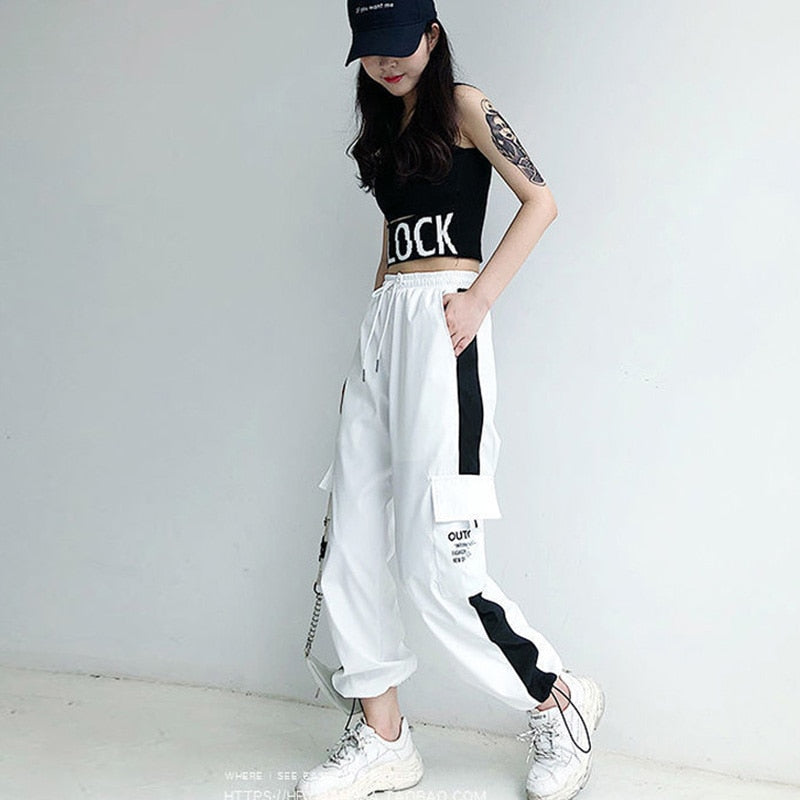 Hip Hop Style Printed Letters Pants