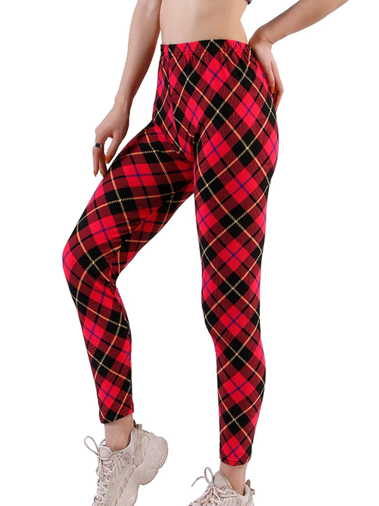 Casual Plaid Leggings