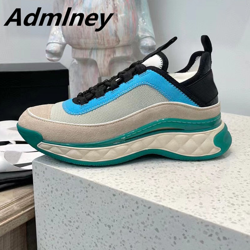 White Black Thick Sole Casual Sneakers