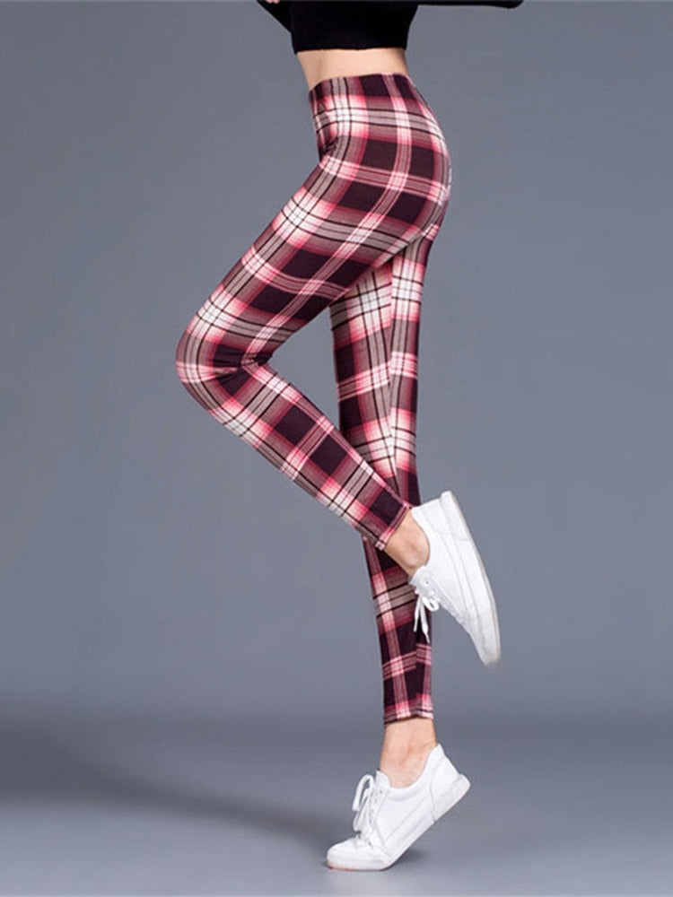 Casual Plaid Leggings