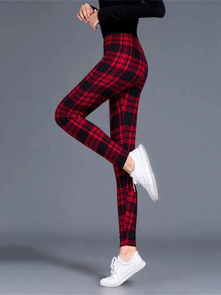 Casual Plaid Leggings