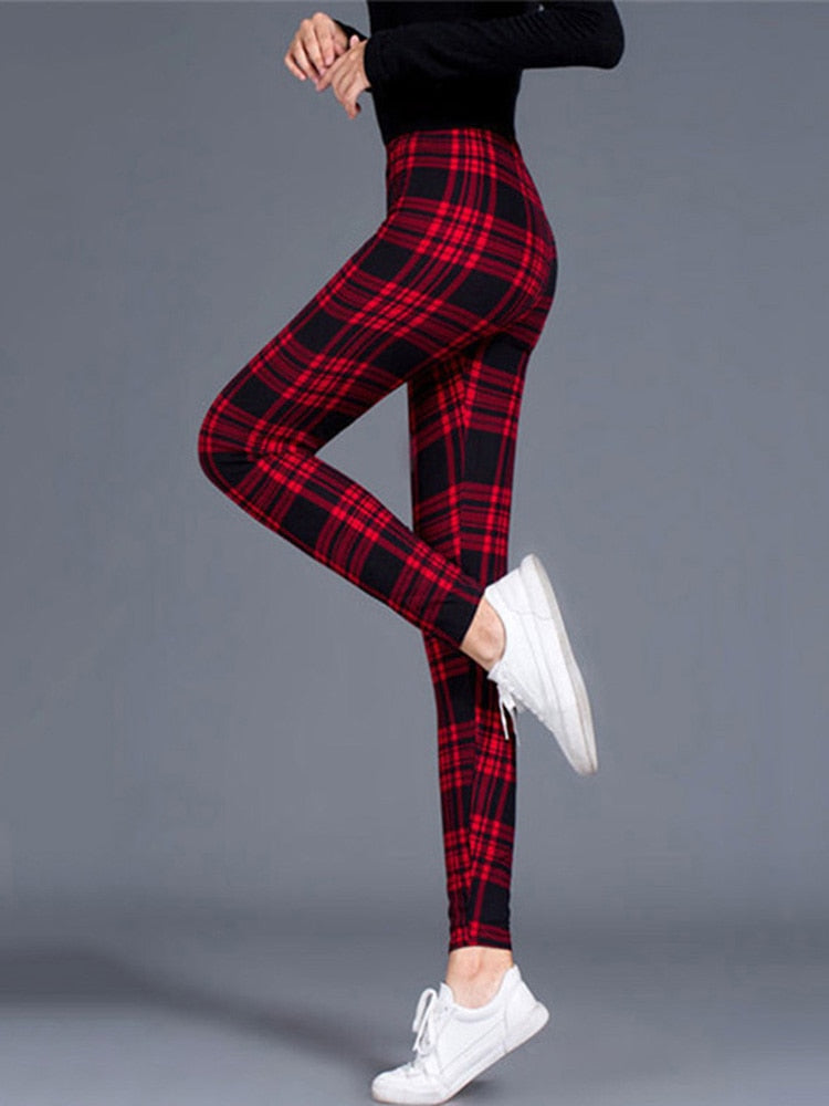 Casual Plaid Leggings