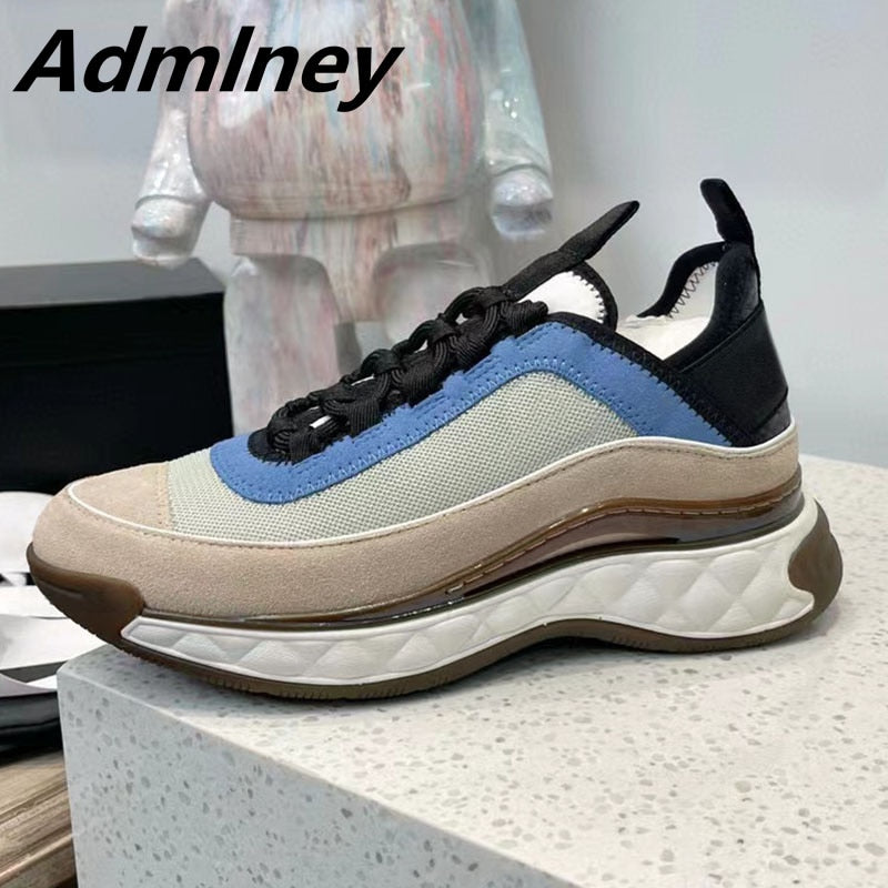 White Black Thick Sole Casual Sneakers