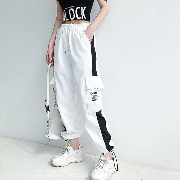 Hip Hop Style Printed Letters Pants